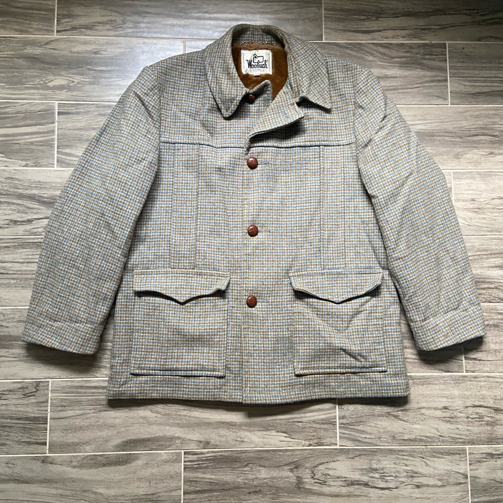 Vintage Woolrich fur lining Men's Gray and Brown Wool Field Jacket
